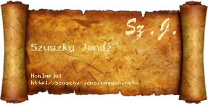 Szuszky Jenő névjegykártya