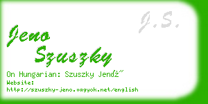 jeno szuszky business card